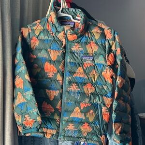 Patagonia Kids Puffer Jacket - Green and Orange